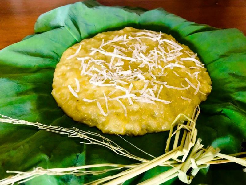 Côm Xao (Riz gluant vert sauté à la noix de coco)- Côm Riz gluant vert automne de Hanoi