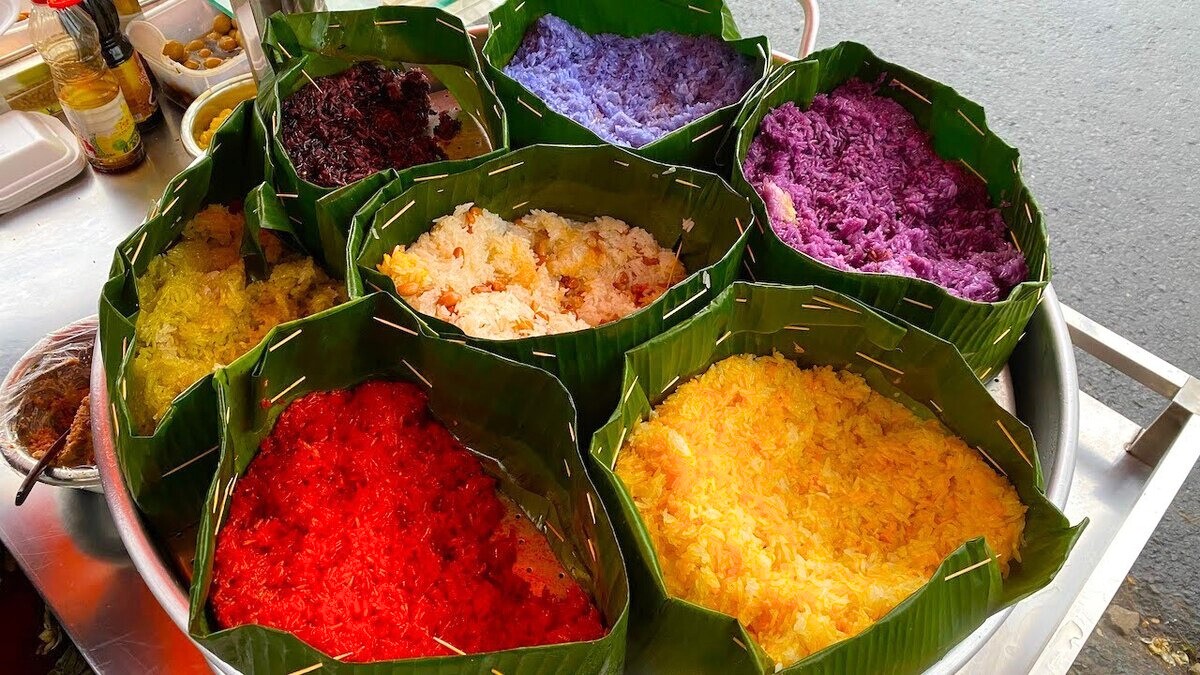 Xôi Bay Mau (riz gluant aux sept couleurs)