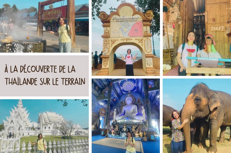 Vân NGUYEN en repérage dans le nord de la Thaïlande : temples de Chiang Rai, Triangle d'Or et éléphants