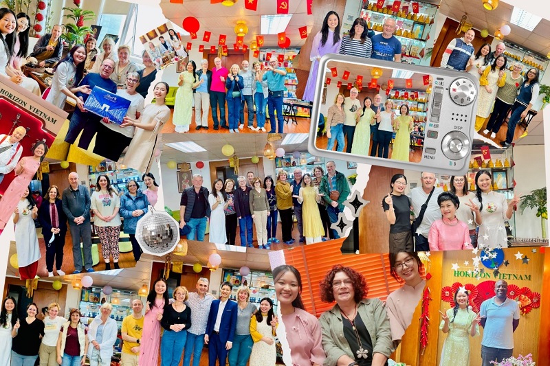 Mes voyageurs de passage au bureau d'Horizon Vietnam Travel à Hanoï : toujours un plaisir de se rencontrer en vrai.