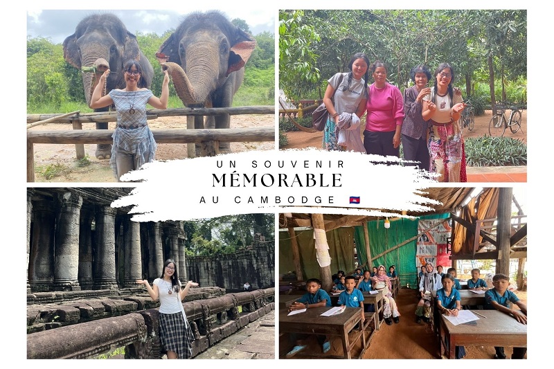 Hoa Nguyen en repérage au Cambodge : éléphants, temples khmers, habitants et visite d'une école