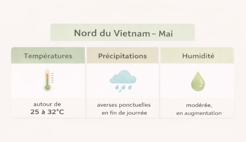 Météo du Nord Vietnam en Mai