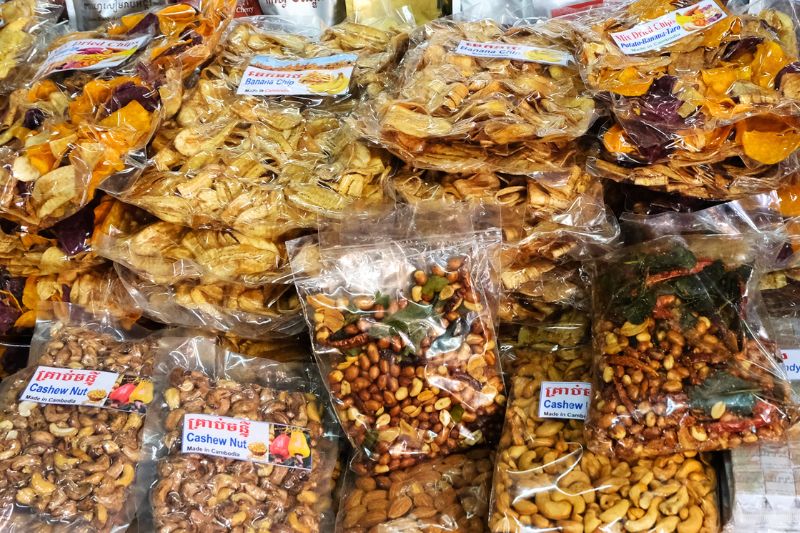 Les fruits secs et snacks cambodgiens