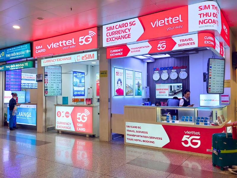 Viettel 5g à l'aéroport Noi Bai