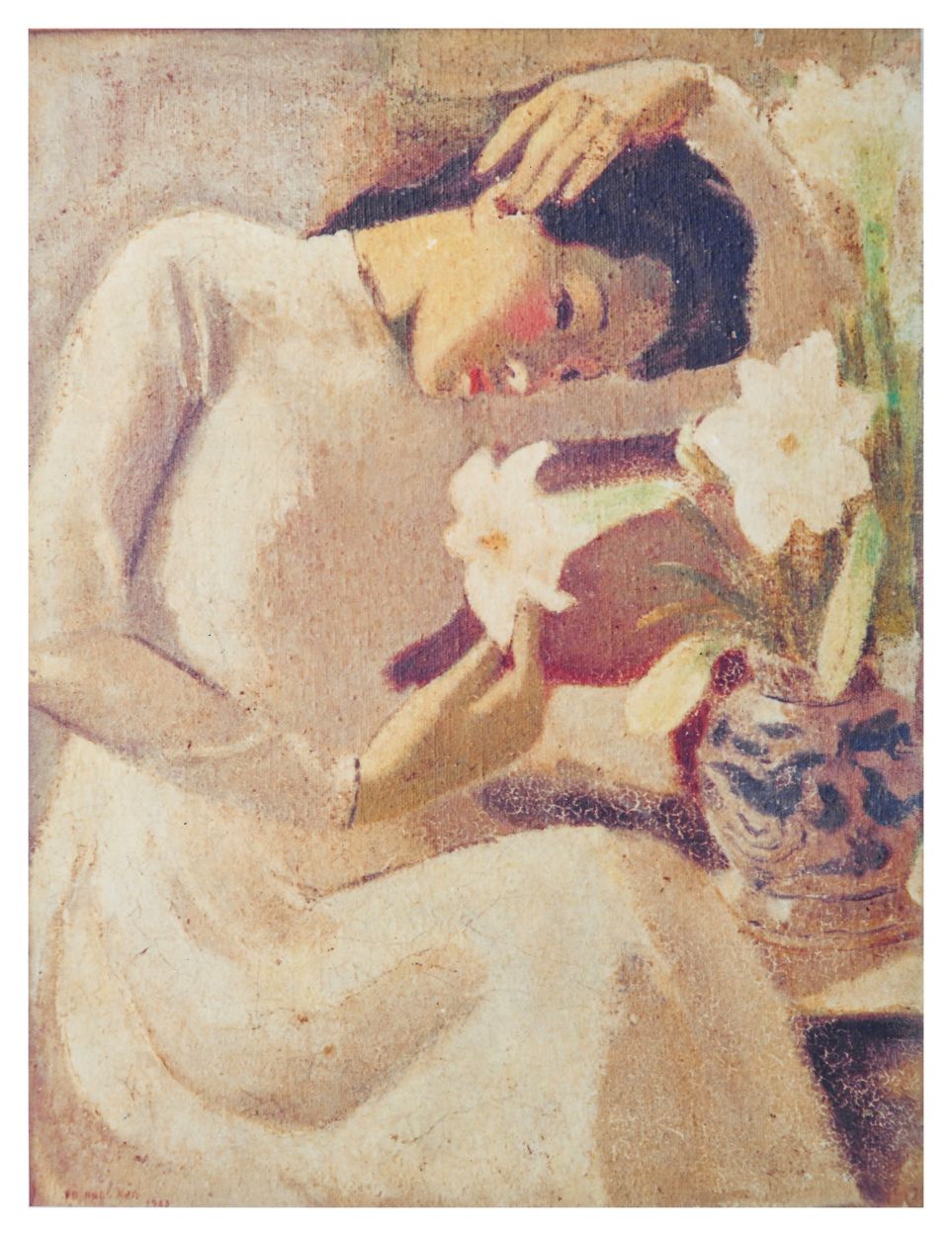 Son tableau « Demoiselle au lys »