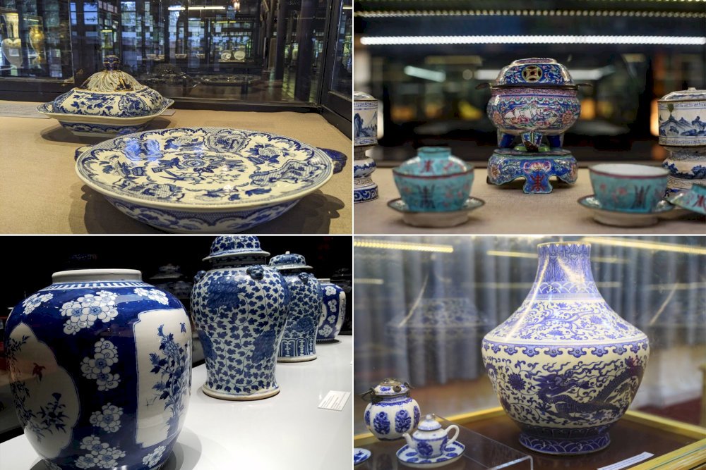 Céramiques anciennes exposées au Musée des antiquités royales de Hue
