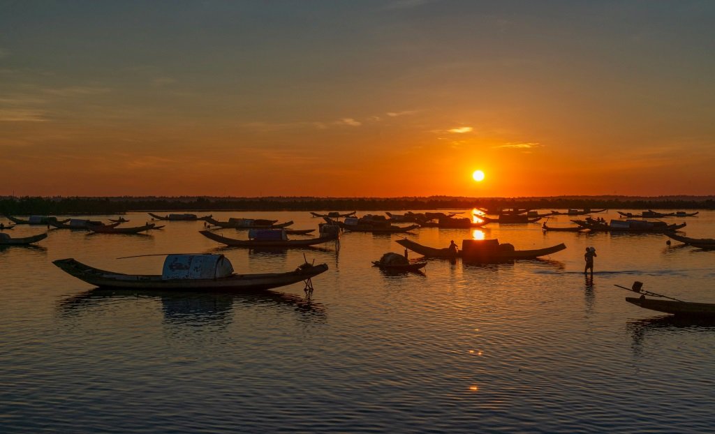 Lever de soleil sur la lagune de Tam Giang