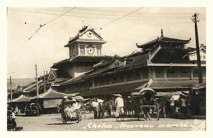 Photographie ancienne du marché de Binh Tay, alors appelé le Nouveau marché de Cholon