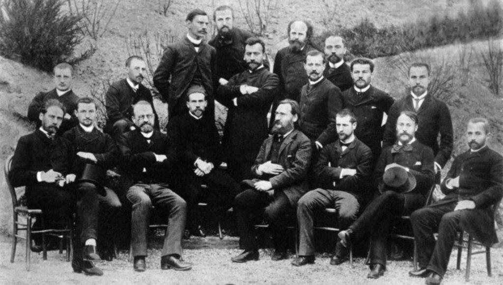 Alexandre Yersin umgeben vom Team des Institut Pasteur