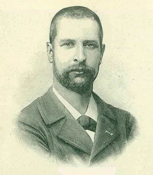 Stich mit dem Porträt von Alexandre Yersin