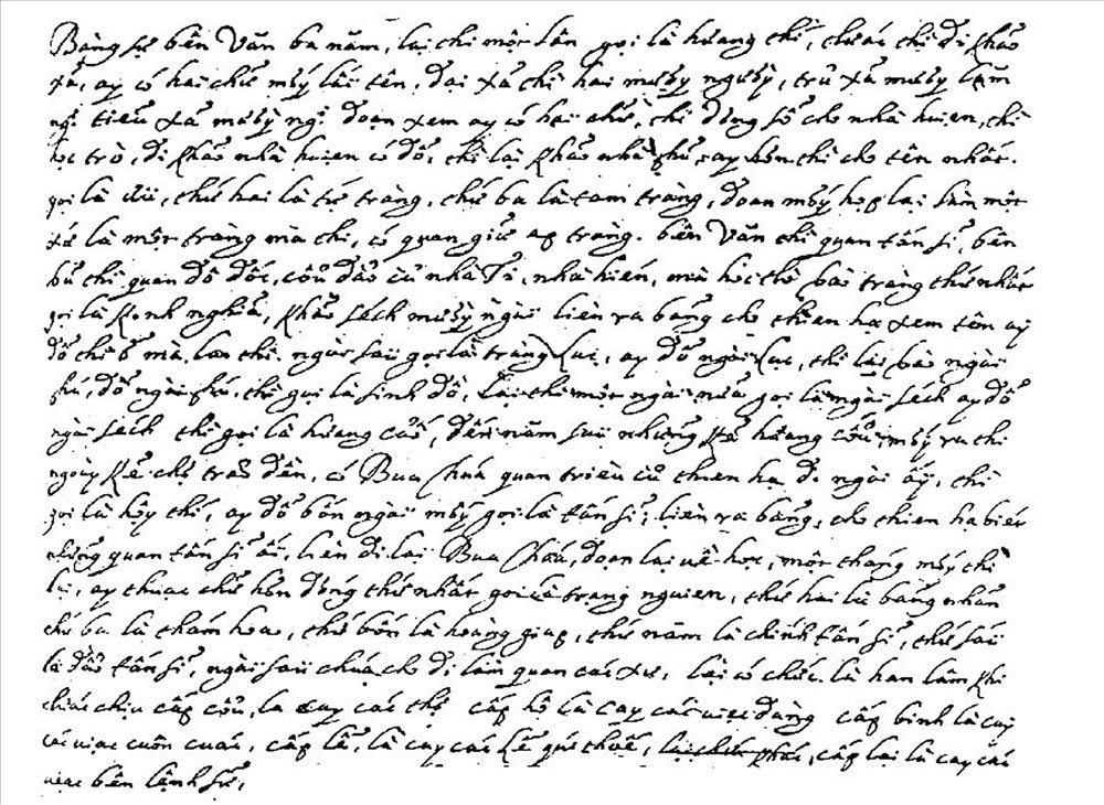 Handschriftliches Dokument von 1659, ein frühes Zeugnis der geschriebenen vietnamesischen Sprache