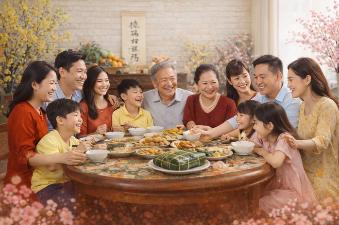 Différences culturelles entre le Vietnam et la France : repas de Têt en famille élargie
