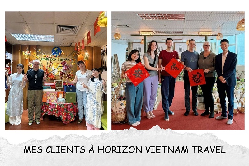 Accueil de nos voyageurs au bureau d'Horizon Vietnam Travel, à Hanoï.