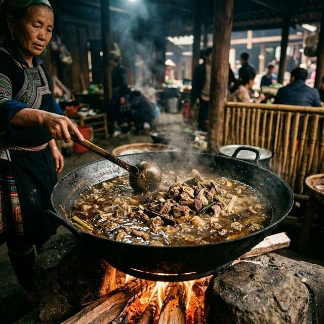 Cuisine de montagne préparée à Sin Suoi Ho